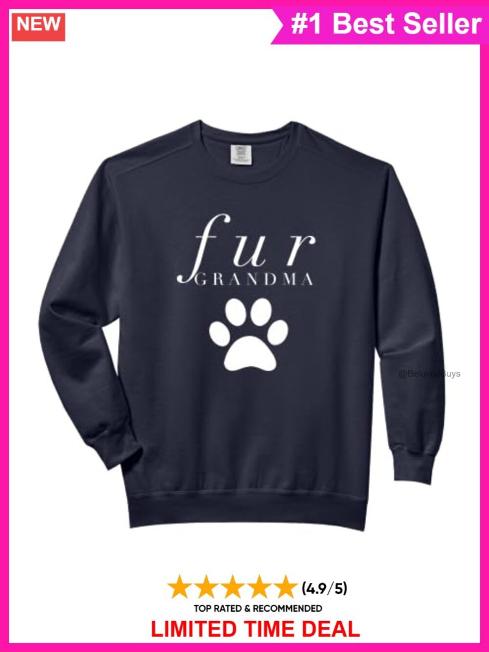 Comfort Colors Granddog Graphic Sweatshirt Cotton Blend Crew Neck